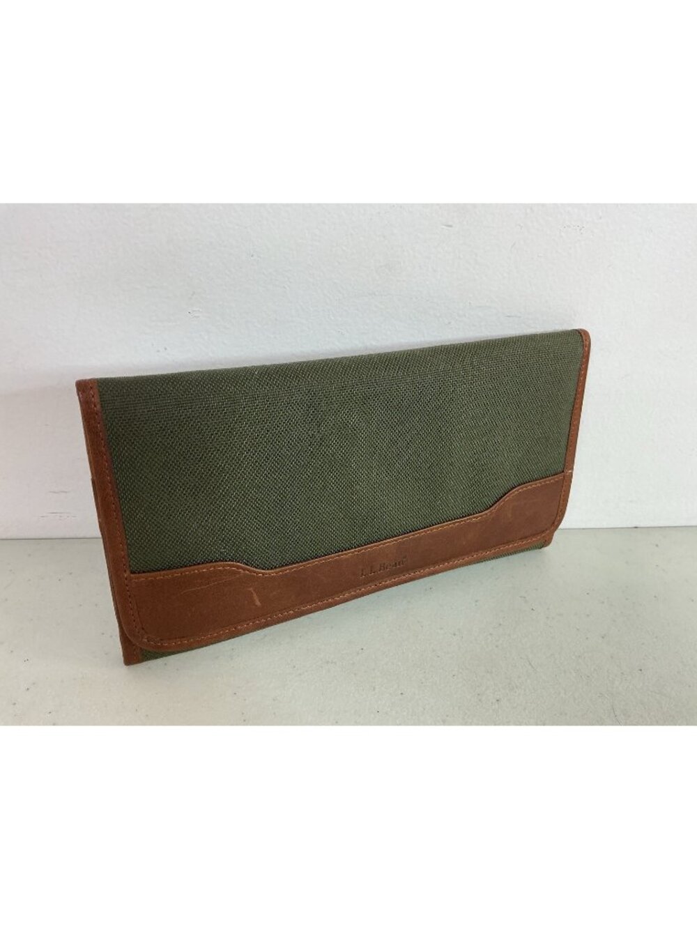 Vintage L.L. Bean Canvas Wallet With Brown Leather Trim